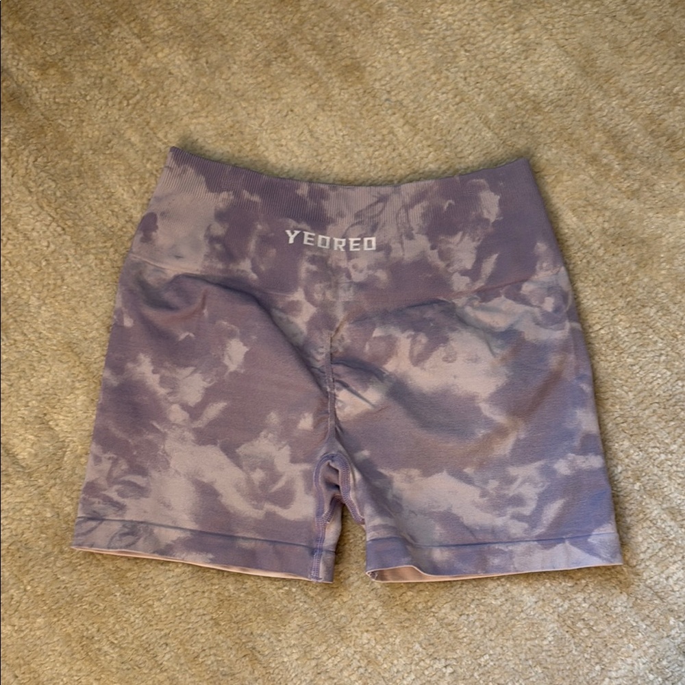 Women's Workout Purple Tie-Dye Shorts